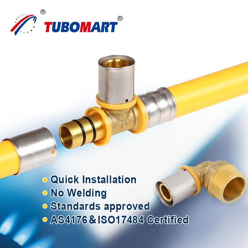 Tubomart Газоснабжение PEX Al PEX трубы композитные лазерные сантехнические материалы Желтый