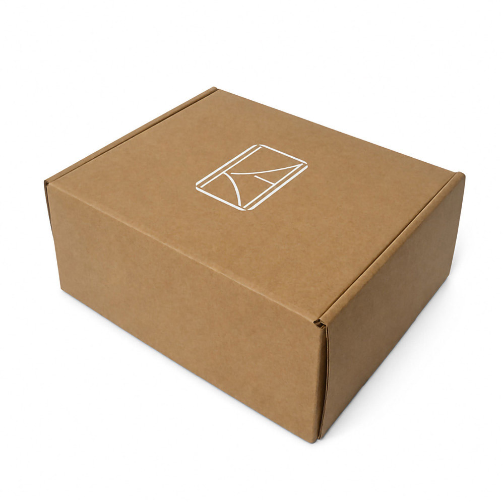 Retail Packaging Kraft Mailer Box with White Screen Printed Logo