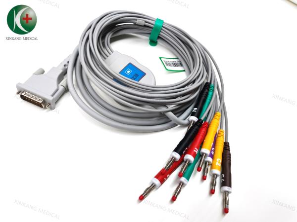 Tinned Copper ECG Cables and Leadwires 12 lead 4Mm Cable Diameter
