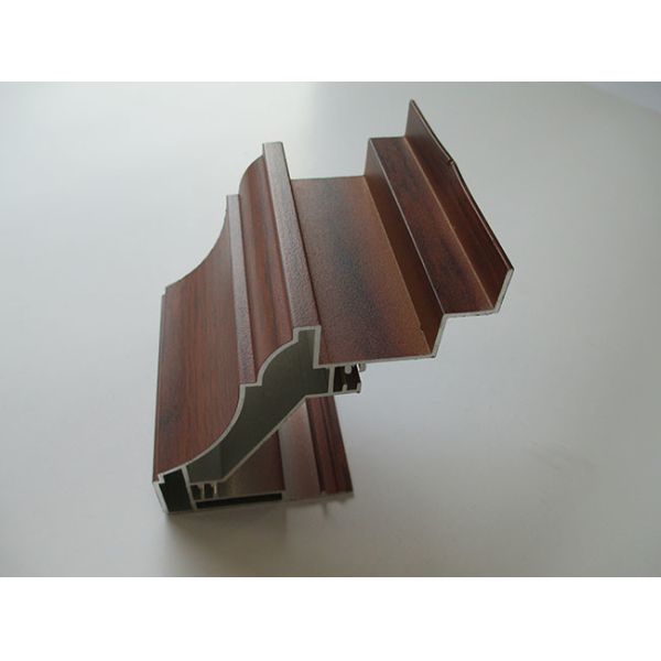 Mahogany Wooden Grain Transfer Aluminum Door Profiles For Door Cover
