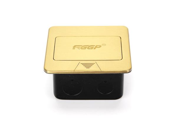 Hidden Brass Pop Up Floor Outlet With Modular Jack , Gold French Socket