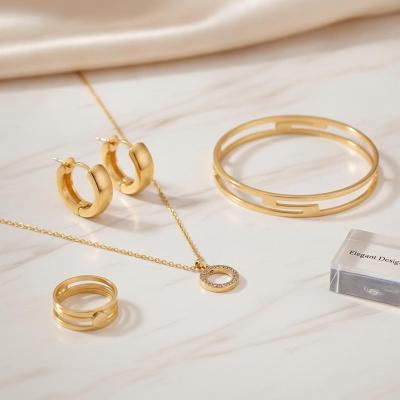 Jewelry 18k Gold Plated Stainless Steel Accessories Elegant Durable Stylish Designs Perfect For Fashion And Everyday Wear