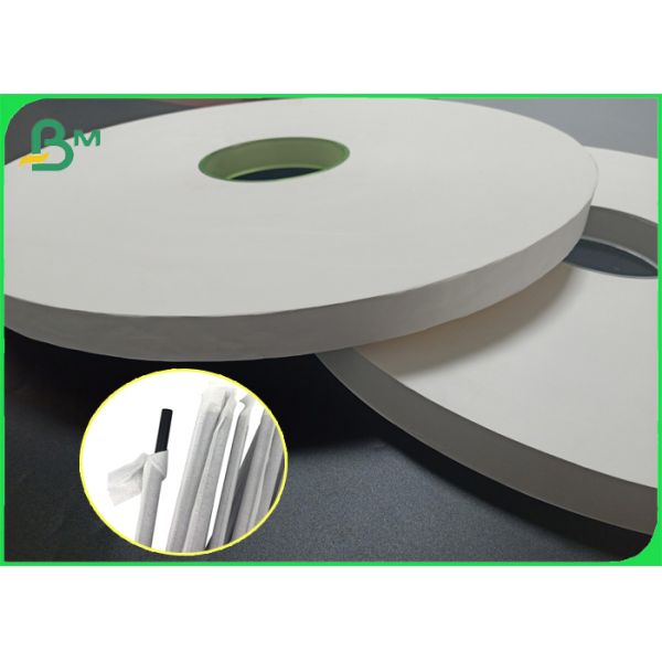 28g Printable Beverage Tube Packaging White Straw Wrapping Paper Roll