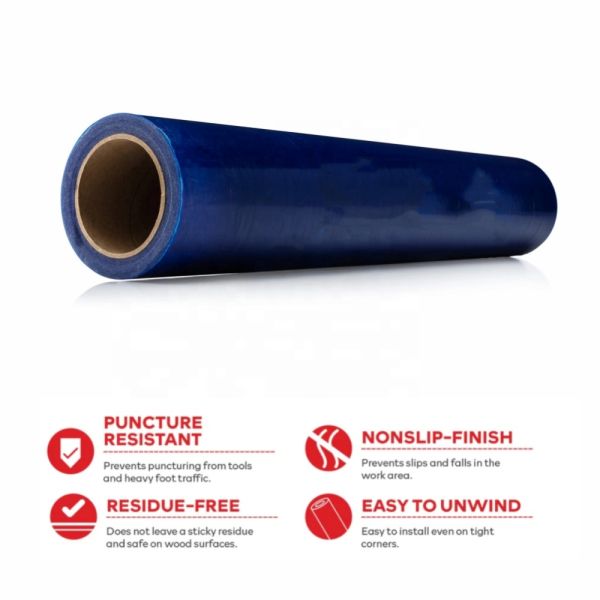 24 Inch X 200 Foot PE Temporary Hard Wood Floor Protection Film Customized 3 Mil Thickness Film