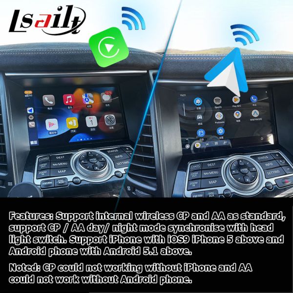 INFINITI QX70 FX35 FX37 HD обновление экрана беспроводная связь carplay android auto IT06