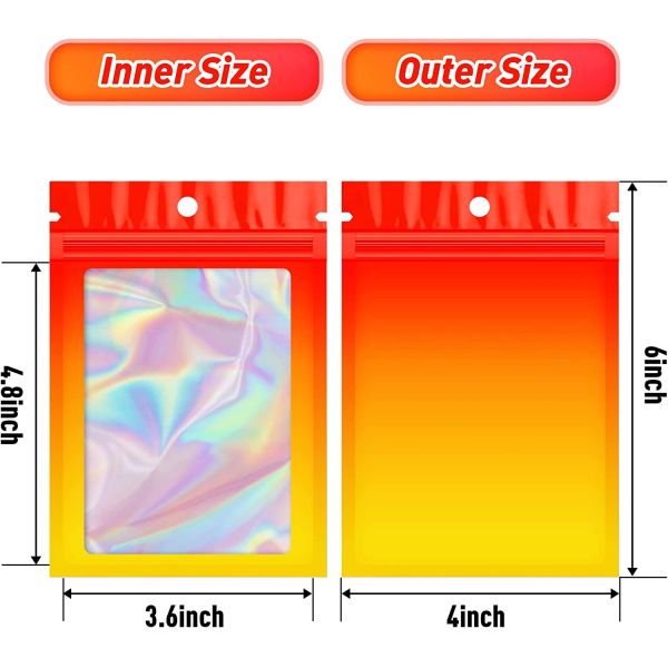 3 x 4 еды хранения дюйма доказательства запаха кладут сумки в мешки ед голографические упаковывая