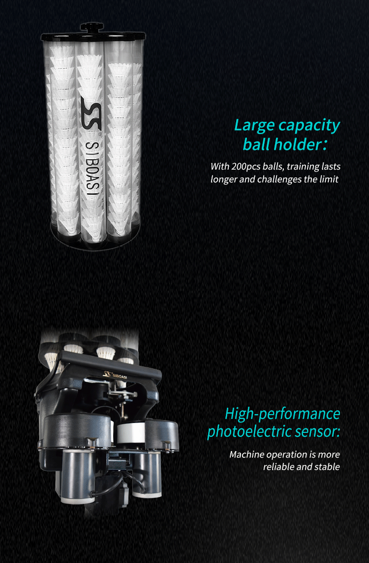 Máquina do serviço da peteca do badminton com proteção da sobretensão da sobrecarga