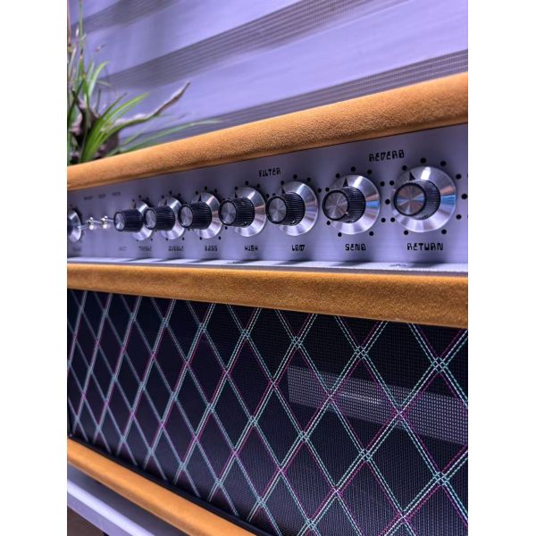 Custom Dumble CLONE Steel String Singer Head 20W 50W 100W with Suede Brown Color, Grand Amplifier SSS Model