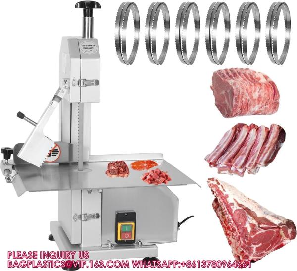 Electric Meat Bone Saw 750W Band Saw Commercial Meat Saw For Butcher Cutting Frozen Meat Into Slice Bandsaw Machine