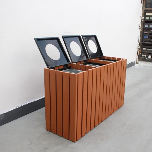 Reservatórios comerciais de reciclagem de madeira para uso externo 1200 mm × 400 mm × 700 mm Tamanho