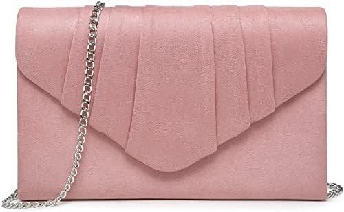 DASEIN WOMEN'S EVENING BAG PLEATED ENVELOPE CLUTCH HANDBAG WEDDING PARTY BRIDAL PURSE