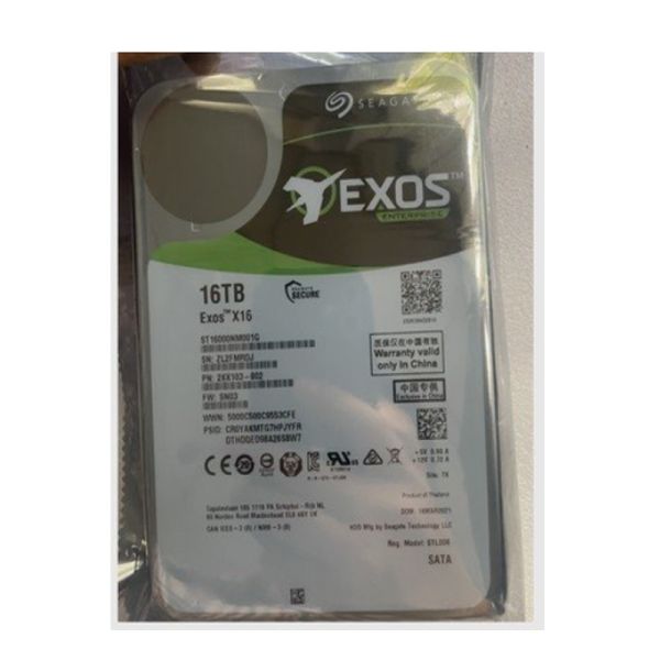 16TB Exos X16 7200 turn 256MB SATA3 3.5 inch Enterprise Hard Disk for Desktop Computers