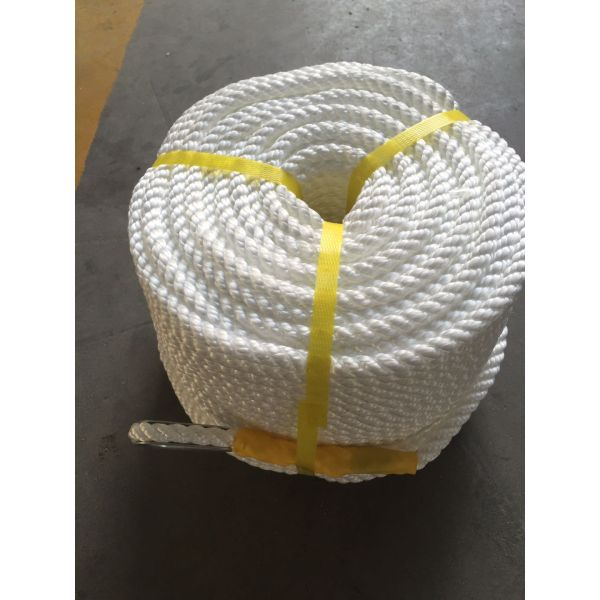 Especificaciones 3 hebras cuerda de amarre de poliéster blanco retorcido 200m longitud personalizable