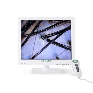 Máquina analizadora de cabello con pantalla de 17 pulgadas, 2.0 megapíxeles, para pruebas de cabello y cuero cabelludo