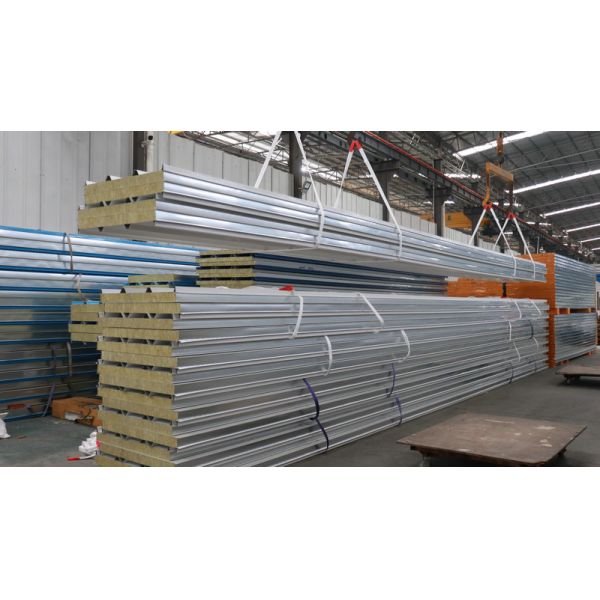 Energy Saving 50mm 100mm Rock Wool Sandwich Roof Panel