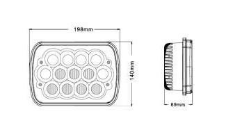 7 inch 5D Square LED work Lights white color with High / Low Beam 15pcs*3w Epistar for off road vehicle