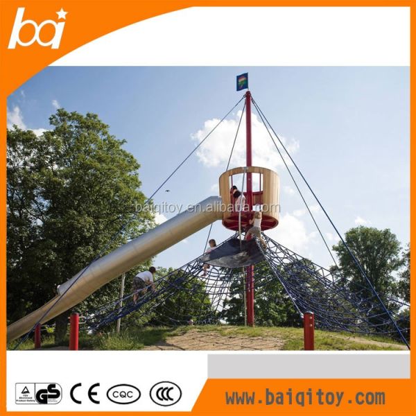 Outdoor Stainless Steel Slide on the Playground for Children and Adults Climbing Slide Combination