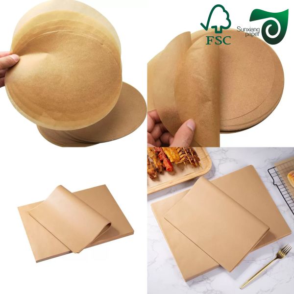 Double Sided Silicone Brown Baking Parchment Jumbo Rolls Kraft Paper Board 30gsm 40gsm
