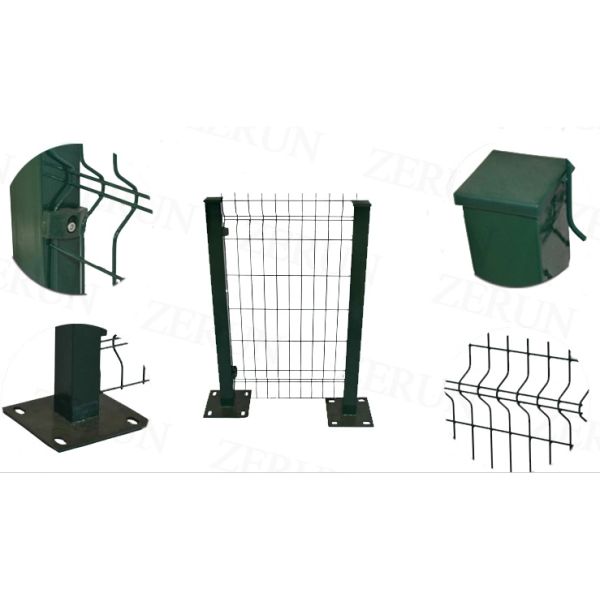 Сцинкованный 3D изогнутый забор сварный сетка забор с почвенным столбом