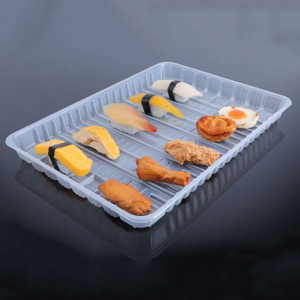 Food Grade Pp 35*25*3cm Disposable Compartment Tray