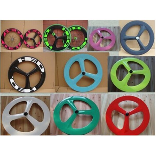 2014 new Design light 700c 3-spokes carbon clincher wheel with 66mm for road &track bike