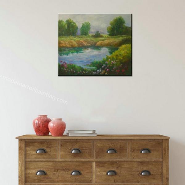 100% Handmade Modern Colorful Trees Oil Painting Abstract Landscape Wall Art on Canvas for Dining Room Decor