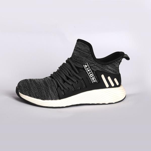 Steel Toe Fly Knit Safety Shoes With Air Mesh Lining And Metal Eyelets