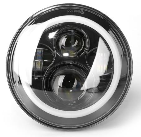 1st generation angel eye Silver/Black bottom Round 7inch LED headlight 80W headlamp for jeep jk led driving headlights