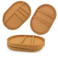 Conjunto de bandeja de mesa de cortiça, armazenamento de acessórios de cortiça, caixa de armazenamento de joias