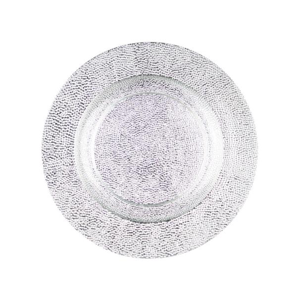 Hot selling High Quality Silver Decoration Glass Charger Plate for Dinnerware