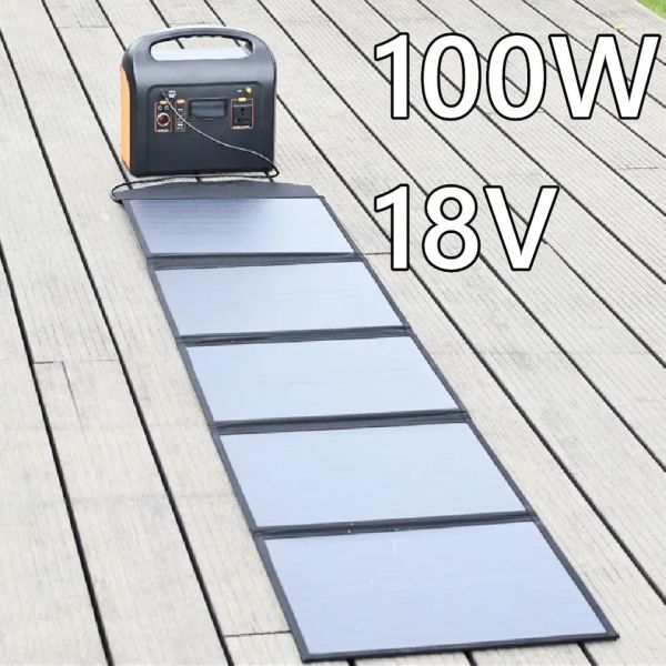 Flexible 5 Fold Foldable Solar Panel 100W 18v Solar Cell Panel For Home Outdoor