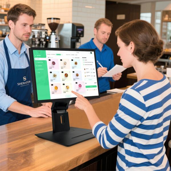 WF2138T 21.5 Interactive Touch Screen Lcd 1920*1080 16:9 250cd WIFI RJ45 Poe KDS Kitchen Display Pos System Screen with Base