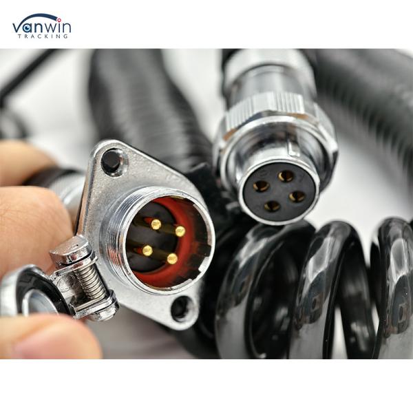 4 Pin Female to Plug Custom Spring Wire waterproof trailer cable camera for Truck Forklift