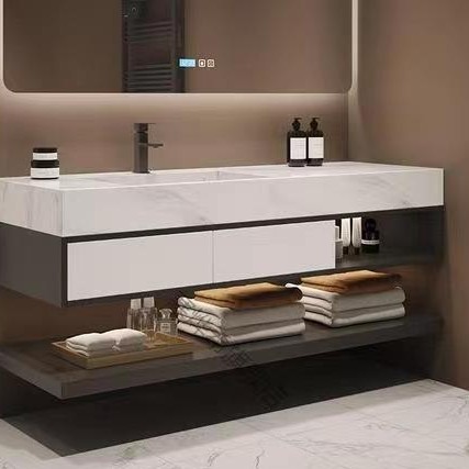 Vanity Combo Black Tall Narrow 36 Inch Bathroom Vanity with Solid Wood and Countertop