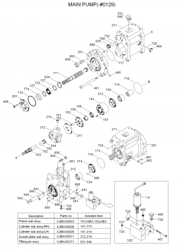 Hyundai R350-7 31N8-10011 XJBN-00996 Hydraulic Main Pump Assy For Excavator Parts