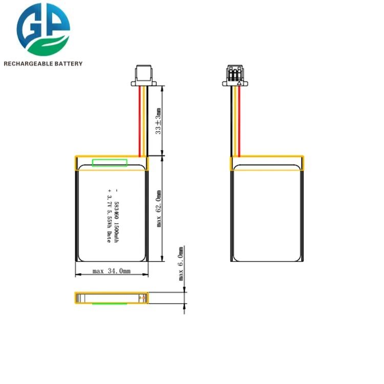 Высокотемпературный KC перезаряжаемый Lipo 805060 3.7v 3000mah Липо аккумуляторы на заказ Литийная батарея высокой емкости