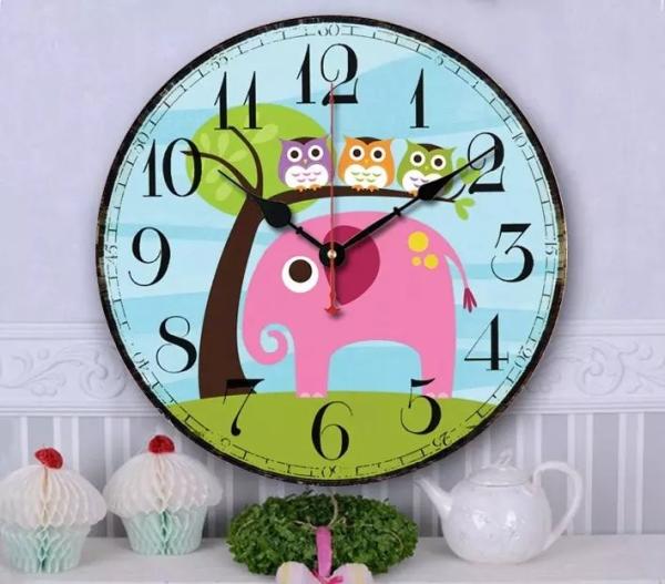 brief owls Europe mounted decorative Wooden digital wall clock for meeting room