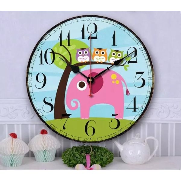 brief owls Europe mounted decorative Wooden digital wall clock for meeting room