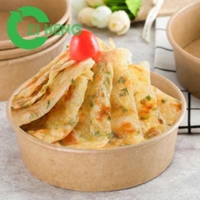 Disposable Freezer Safe Kraft Paper Bowls , Paper Salad Bowl Food Grade