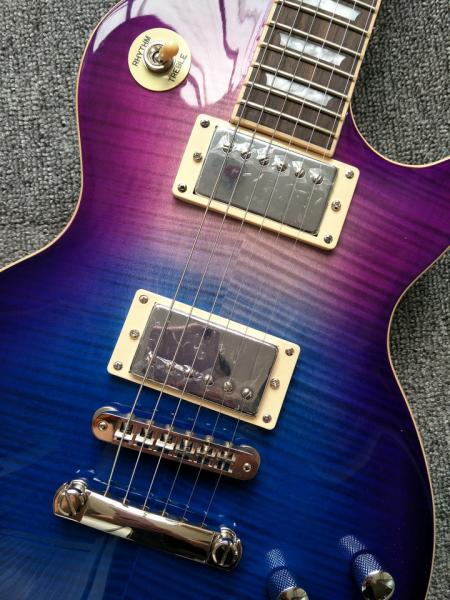 Human Free shipping Tiger stripes standard model Electric Guitar LP guitar Multicolor
