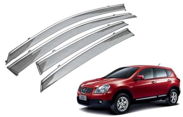 Rain Shield For Nissan Qashqai 2008 - 2014 With Stainless Steel Stripe
