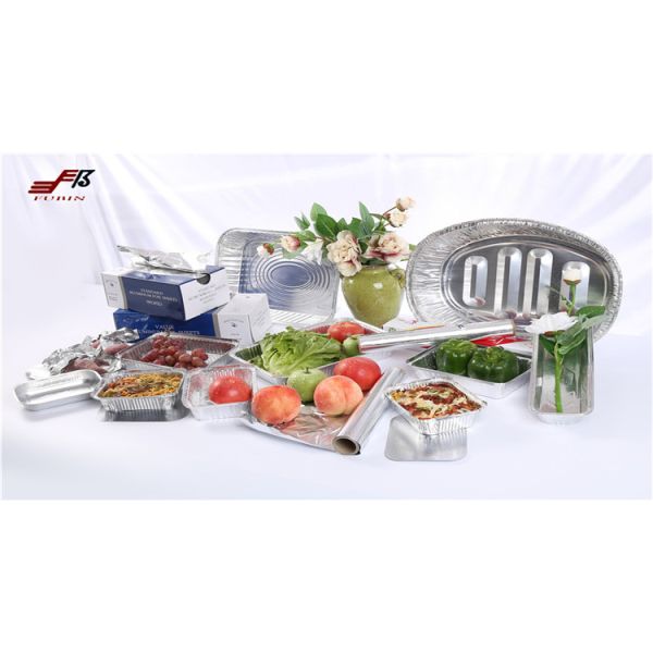 Hot sell almunium foil Hotel restaurant Foil Box Disposable Airline almunium Foil Container For Food alufoil
