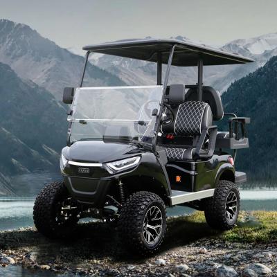 48V5KW AC Motor Off-road 4 6 Seater Electric Golf Carts Various Color Sightseeing Bus for UTV Club Driving Mileage 70-90km