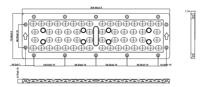 Оптически объектив массива уличного света модуля PCB модуля 50W SMD3030 уличного фонаря ПК