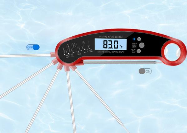 Waterproof Instant Read BBQ Meat Thermometer With Folding Stainless Steel Probe