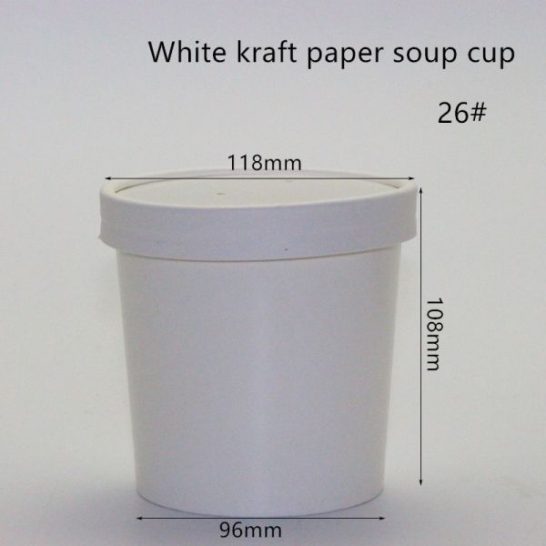 12oz 16oz 320gsm White Kraft Paper Eco Takeaway Containers