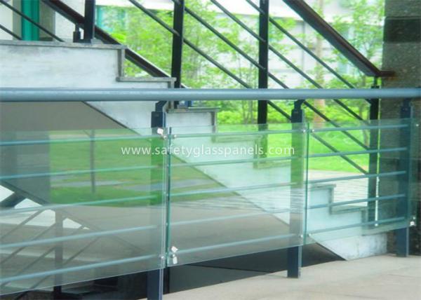 Decorative Glass Railing Laminated Safety Glass Grey CE / CSI Approve