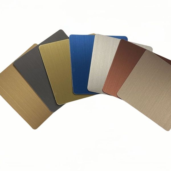 Colored Brushed Stainless Steel Backsplash Sheet PVD Gold Finish For Interior Decor