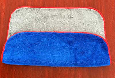 40x40cm blue gray color microfiber microfibre plush coral fleece towel