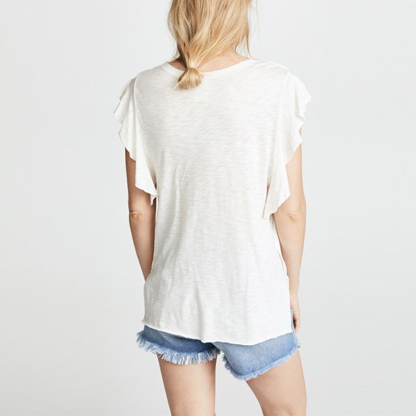 2018 New Designs Women Tops White Sleeveless Dressy Blouse